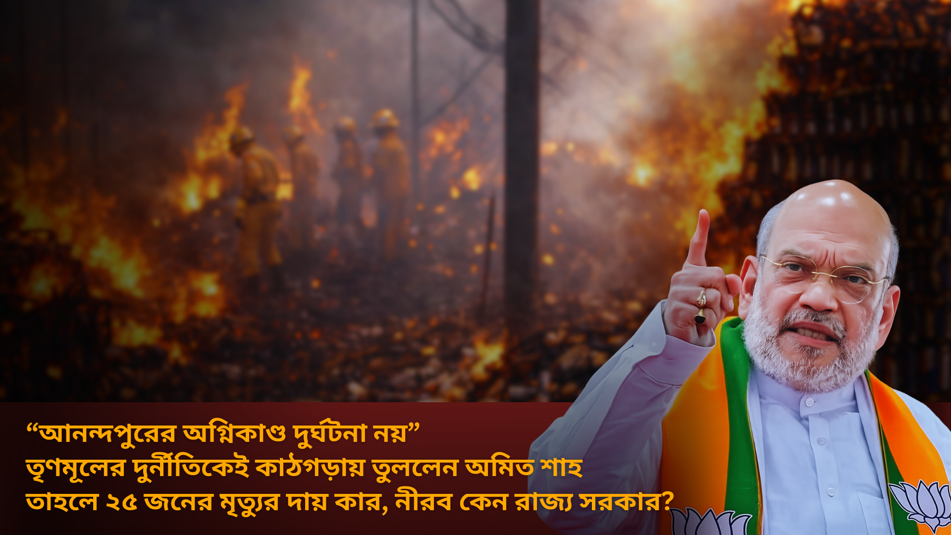 “আনন্দপুরের অগ্নিকাণ্ড কোনও দুর্ঘটনা নয়, এটা তৃণমূলের দুর্নীতির ফল”— ব্যারাকপুরে বিস্ফোরক অমিত শাহ, তবে কেন এখনও গ্রেফতার হয়নি কারখানার মালিক?
